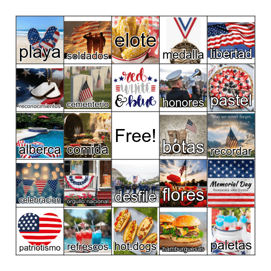 MEMORIAL DAY Bingo Card
