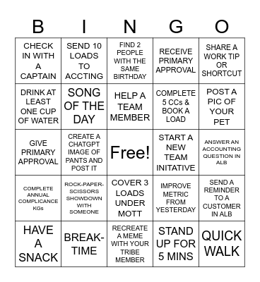 PRODUCTIVITY Bingo Card