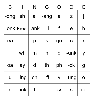 Alphabet Bingo Card