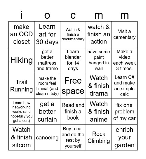 cheevos Bingo Card