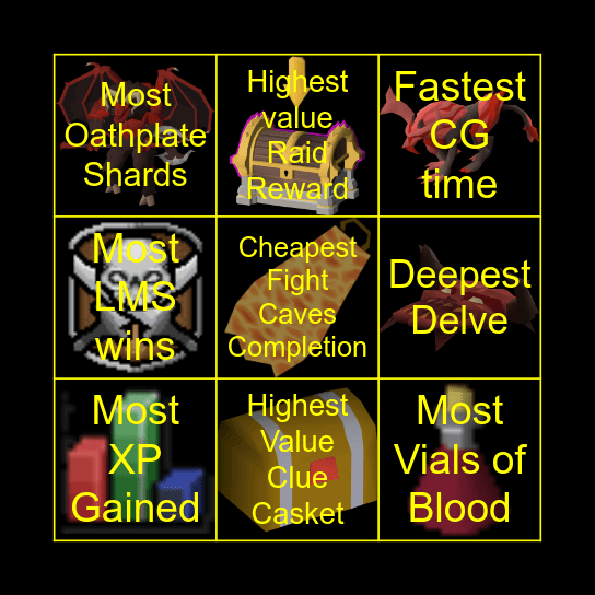 OSRS TUG OF WAR BINGO Card