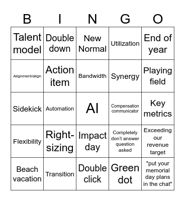 Wellness Bingo Card