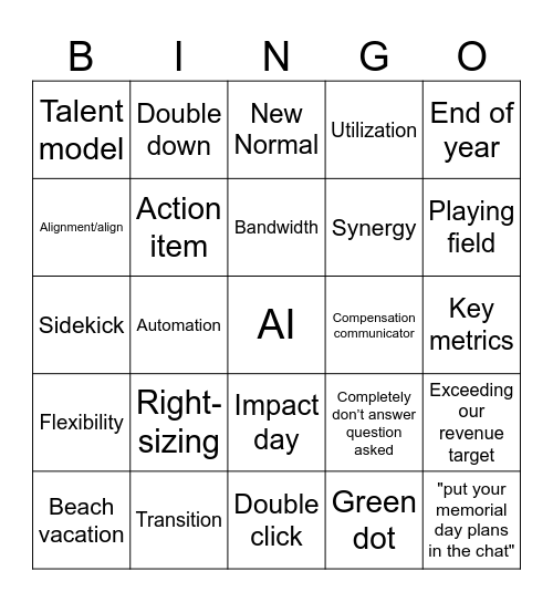 Wellness Bingo Card