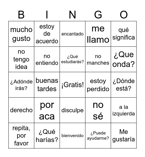Final Review Bingo Card