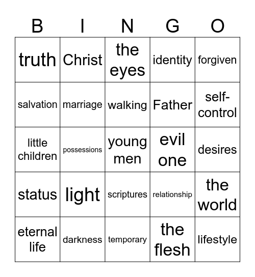 Pastor Bingo Card