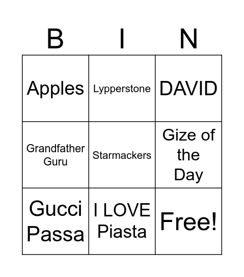 Beehive Bingo Card