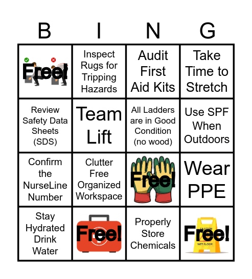 June - Safety Month Bingo Card