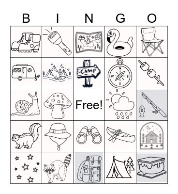 Camping Bingo Card