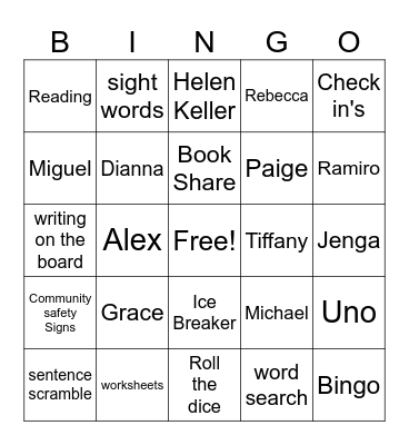 Practical Reading Bingo Card