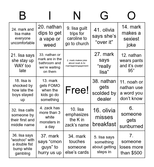 vegas baby! Bingo Card