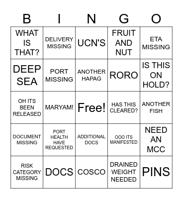 PRINCES BINGO Card