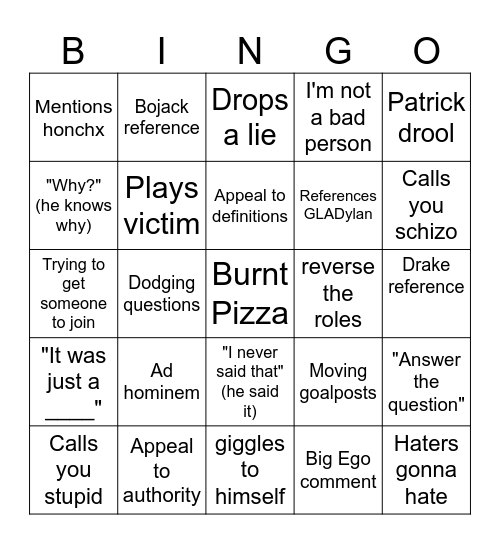 Jrdibs bingo Card