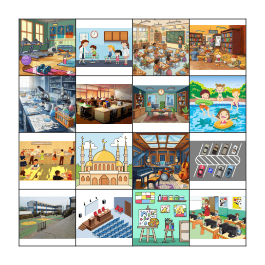 School Places Bingo Card