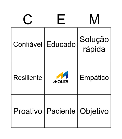 ENCANTAR O CLIENTE Bingo Card