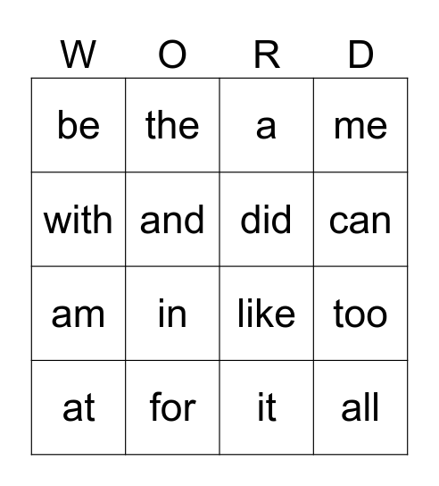 Countdown 8-18 Bingo Card