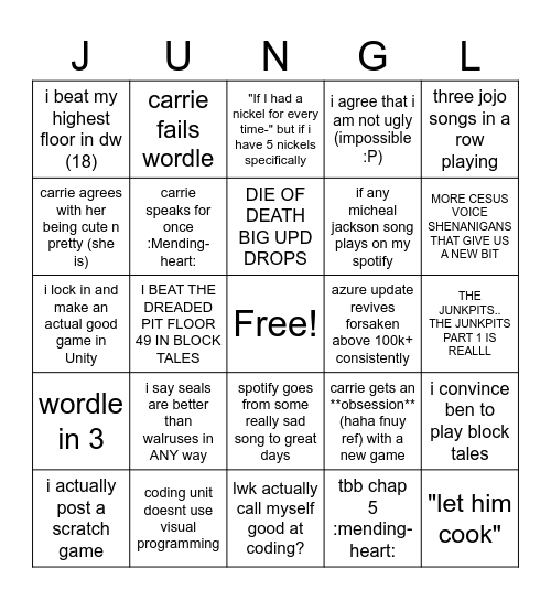June Bingo Card
