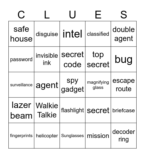 MISSION COMPLETE Bingo Card