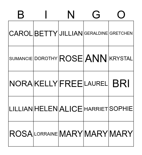 LADIES NIGHT Bingo Card