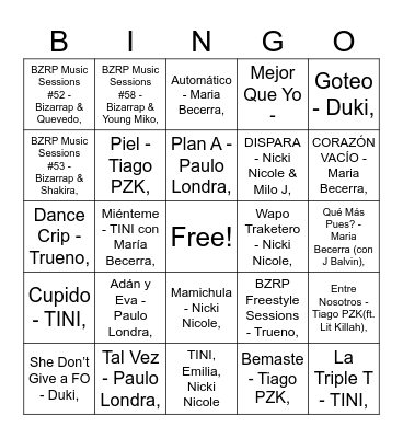 Cumple Alma Bingo Card