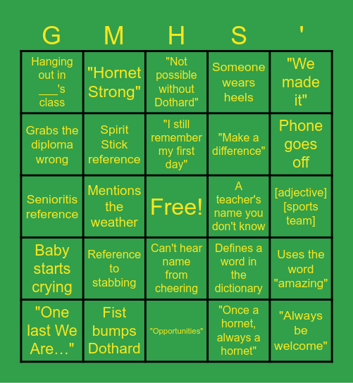 Graduation Bingo 2026 Bingo Card