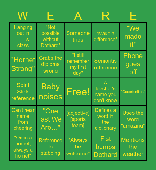 GMHS Graduation Bingo 2026 Bingo Card