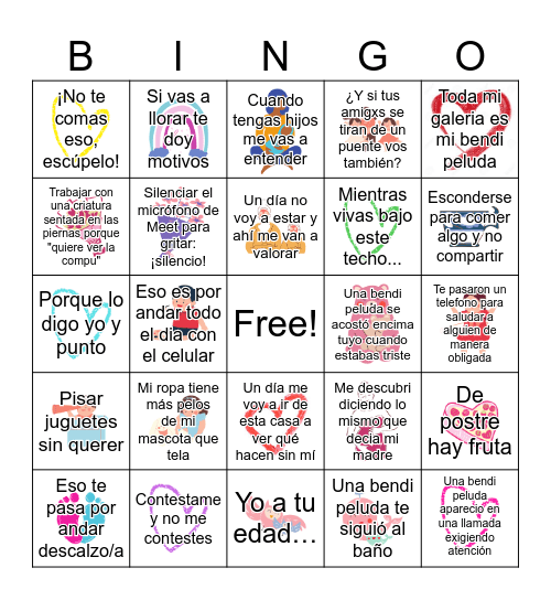 Mothers Day Bingo Card