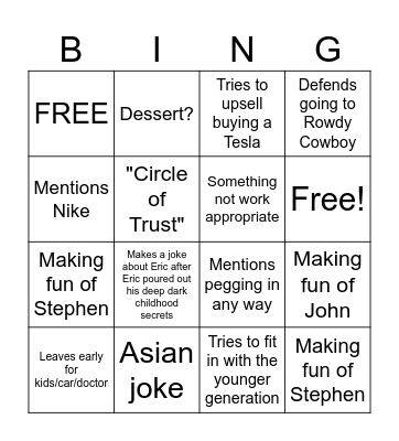 CARLO Bingo Card