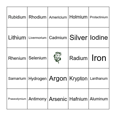 Elemingo Bingo Card