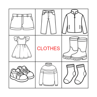 BINGO OF CLOTHES Bingo Card