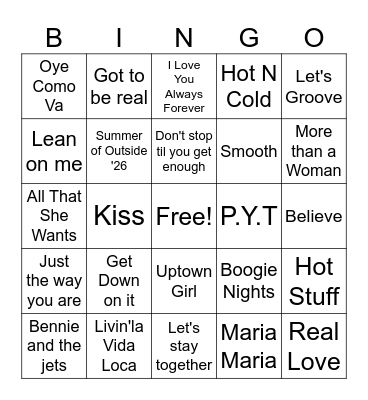 FIL Good Music Bingo Card