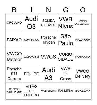 ARRAIÁ VWGS-SAM Bingo Card