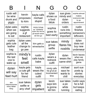 italia Bingo Card