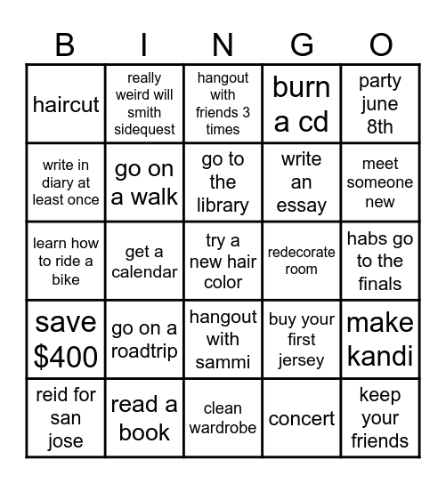 summer bingo 2026 Bingo Card