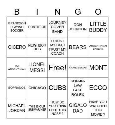 DAN'S POPULAR SAYINGS Bingo Card