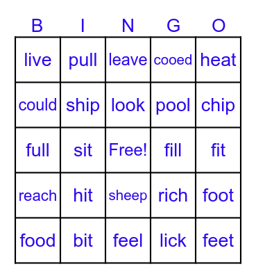 Minimal Pairs Bingo #1 Bingo Card