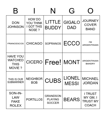 DAN'S POPULAR SAYINGS Bingo Card