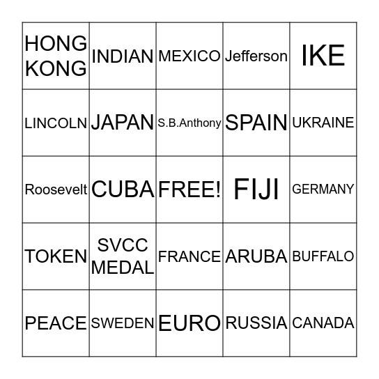 COIN PICNIC BINGO! Bingo Card