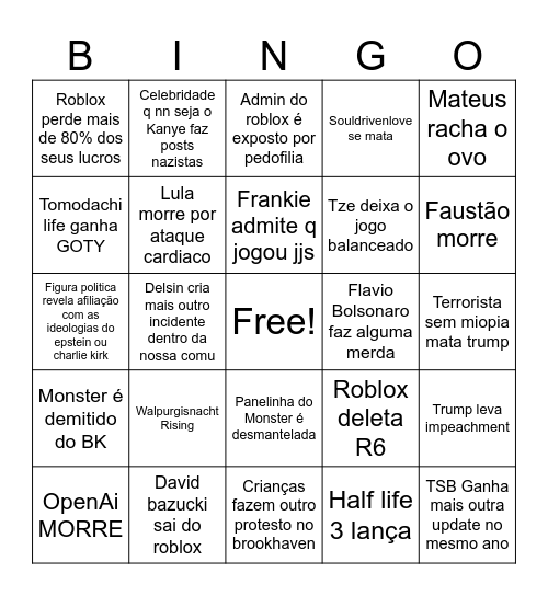 2026 bingo Card
