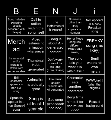 BENJIxScarlett BBBingo!!! Bingo Card