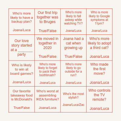 'Til Bingo Do Us Part Bingo Card