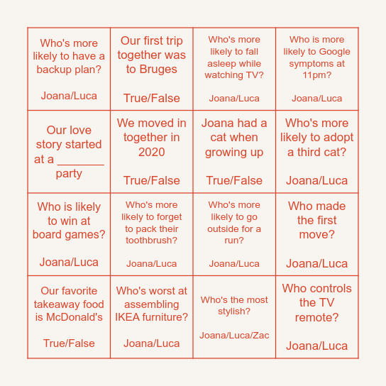 'Til Bingo Do Us Part Bingo Card