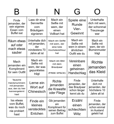 Samuel & Chiara's Wedding Bingo Card