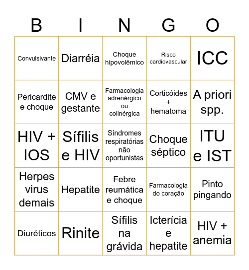 TOSCE Bingo Card