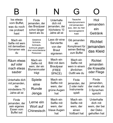 Samuel & Chiara's Wedding Bingo Card
