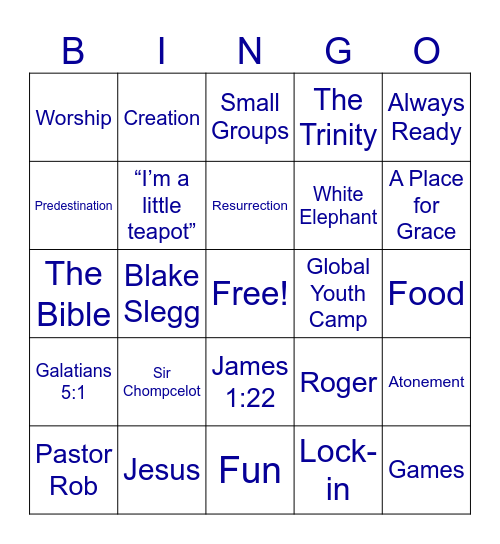 Pursuit Bingo Card