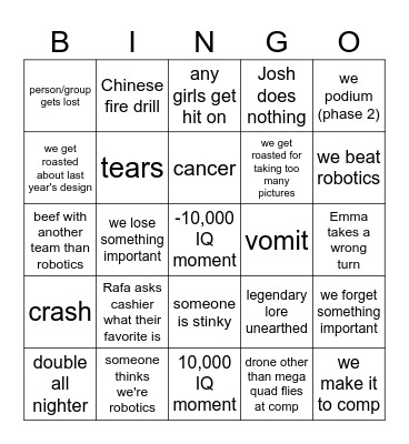 MAD 26 BINGO Card