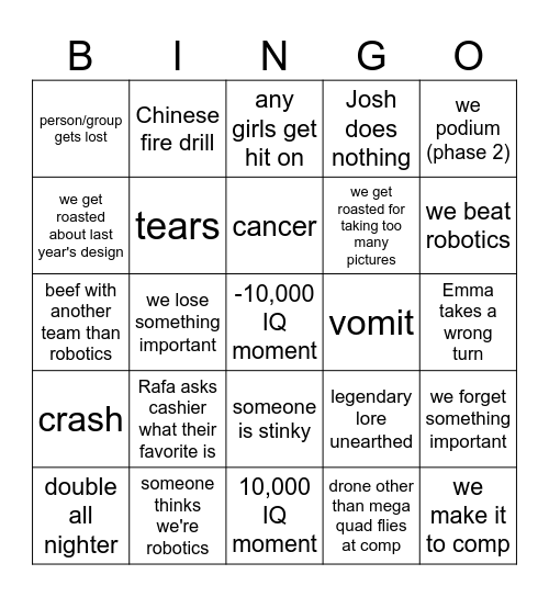 MAD 26 BINGO Card