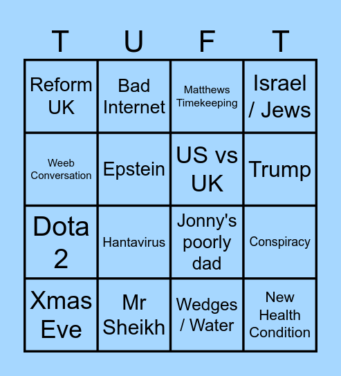 Conversation Observation Bingo Card