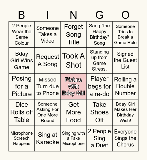 BIRTHDAY BINGO! Bingo Card