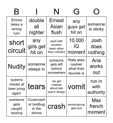 MAD 2026 BINGO Card